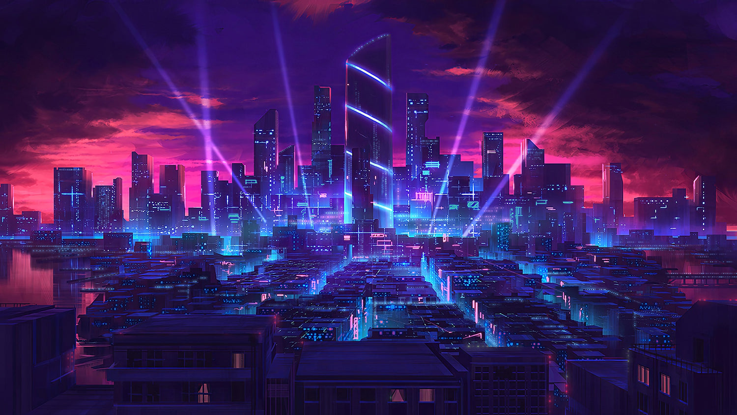 Glowing City Backdrop